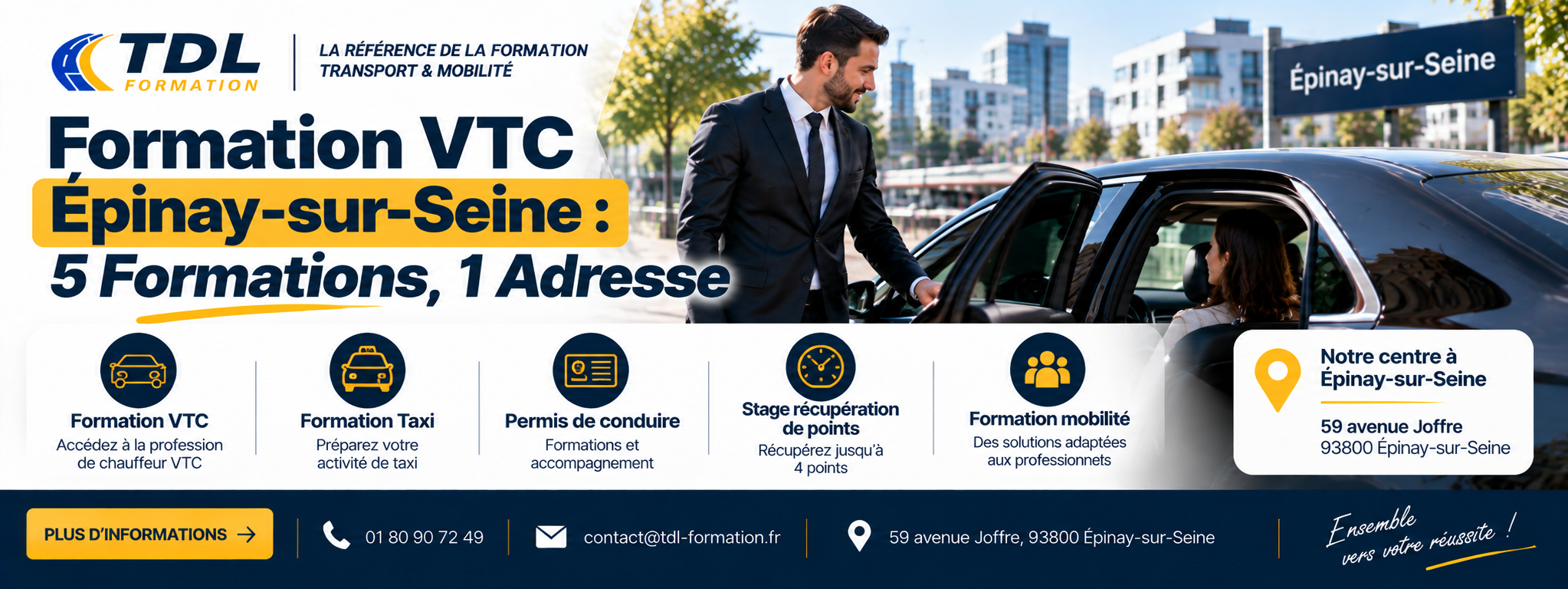 Formation VTC Épinay-sur-Seine : 5 Formations, 1 Adresse